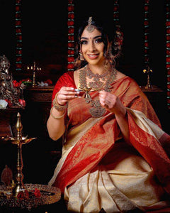 Beautiful Art Silk Jacquard Border Saree With Unstitched Running Blouse