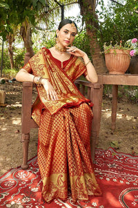 Handwoven Pure Mercerized Silk Saree With Manipuri Pattern Threadwork