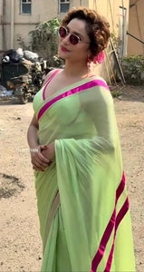 Highly Demanded Pure soft sparkle chiffon fabric Saree
