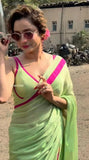 Highly Demanded Pure soft sparkle chiffon fabric Saree