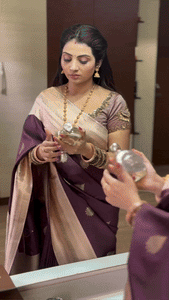 Elegant Purple and Gold Silk Saree With Traditional Zari Work Perfect For Any Occasions