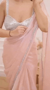Presenting Enchanting soft satin jimmy choo saree For Intimate And Big Fat Indian Weddings